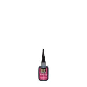 Black and red adhesive container