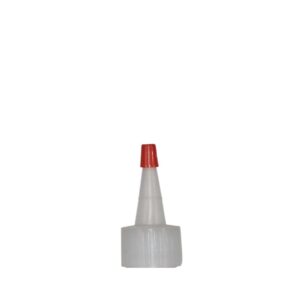 Empty squeeze bottle on white background